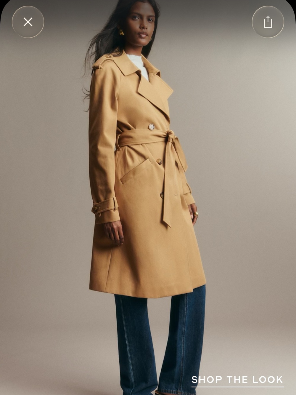 Sezane Scott Trench Coat - Camel